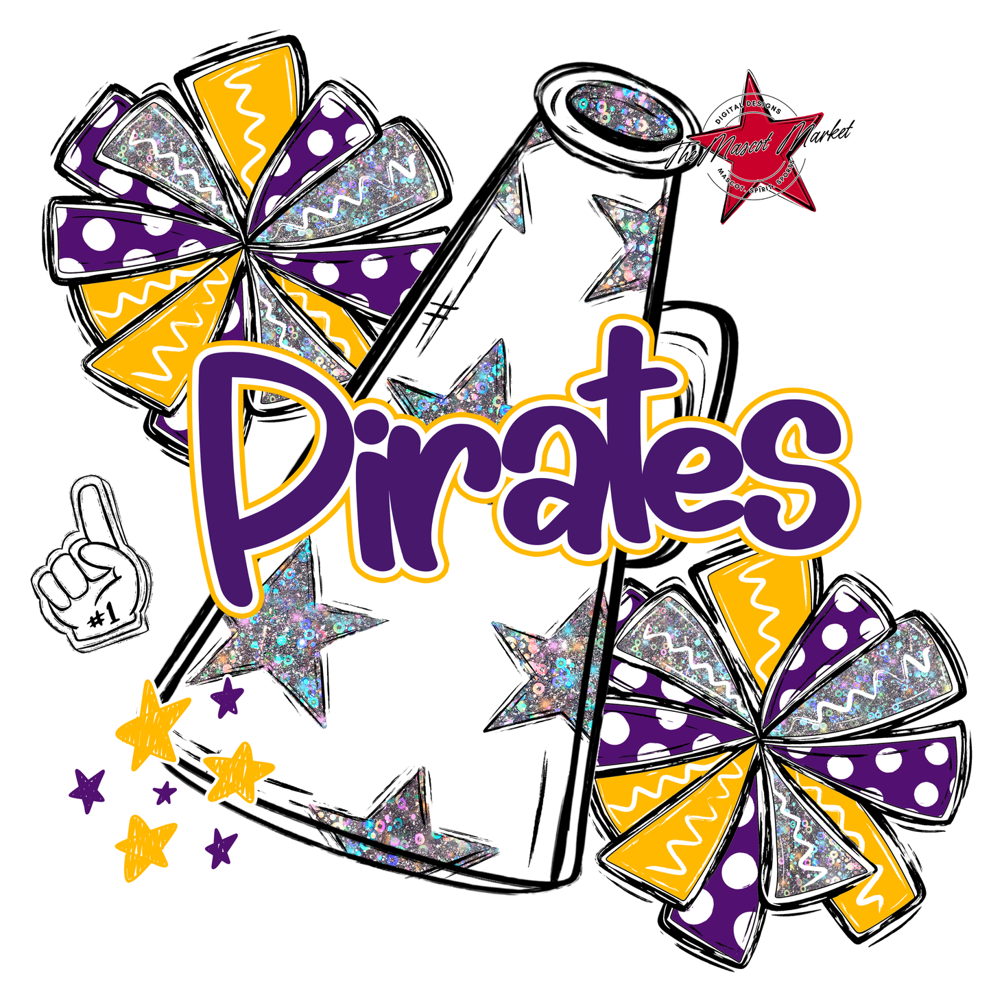 Pirates Alpha Megaphone Design-Purple-Yellow