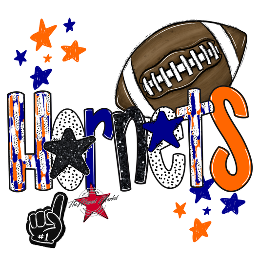 Hornets Football Scrape-Blue-Orange