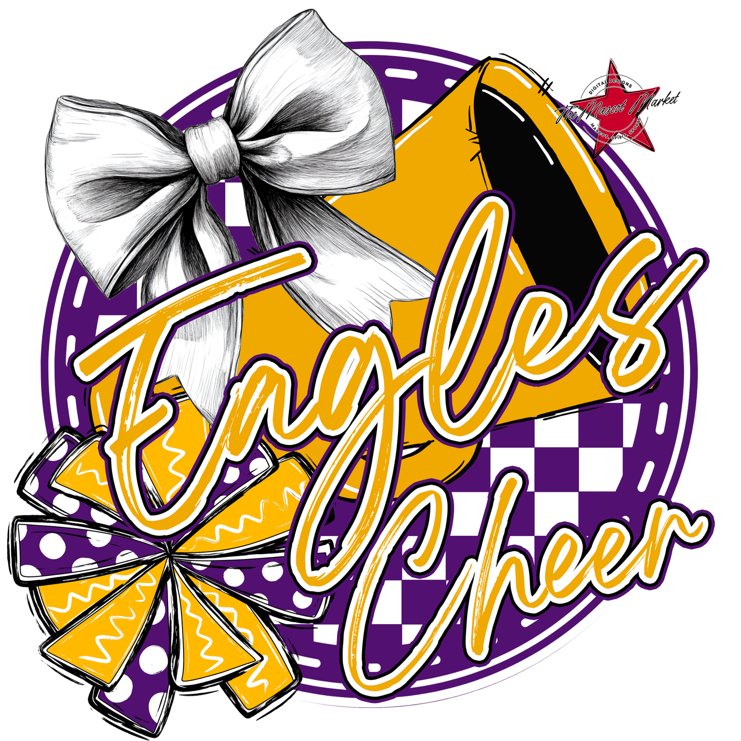 Eagles Circle Cheer Design-Purple-Yellow