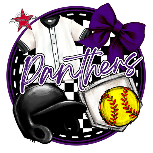 Panthers Circle Softball Design-Purple