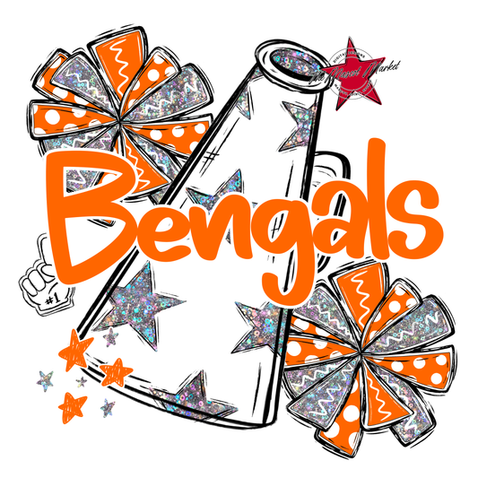Bengals Holigraphic Megaphone Cheer-Orange