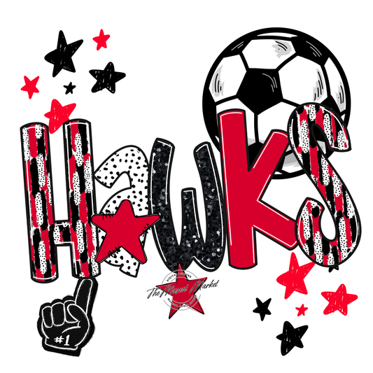 Hawks Soccer Scrape-Red