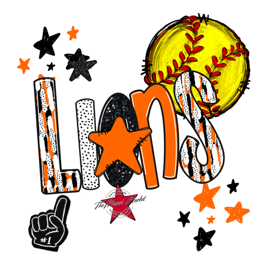 Lions Softball Scrape-Orange