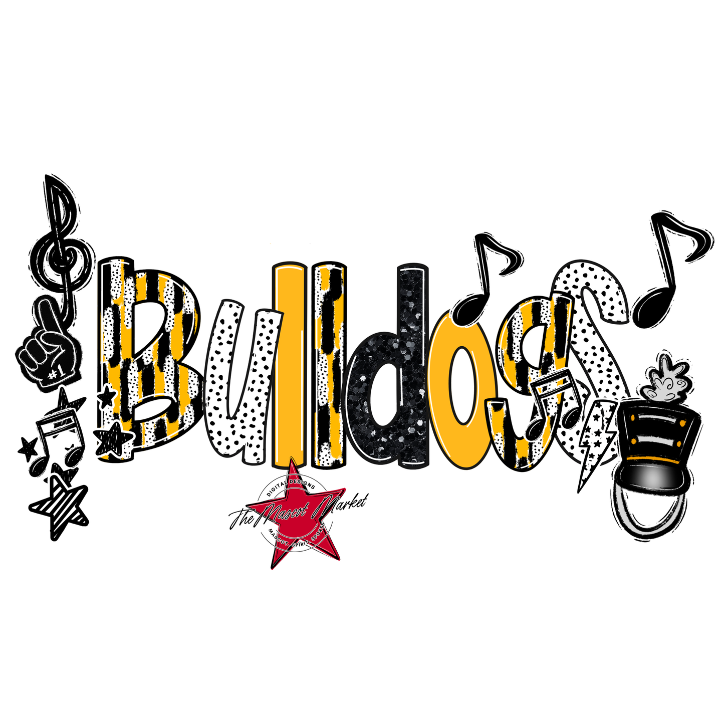 Bulldogs Band Scrape-Yellow