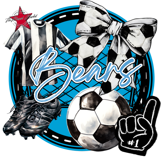 Bears Circle Soccer Design-Carolina Blue