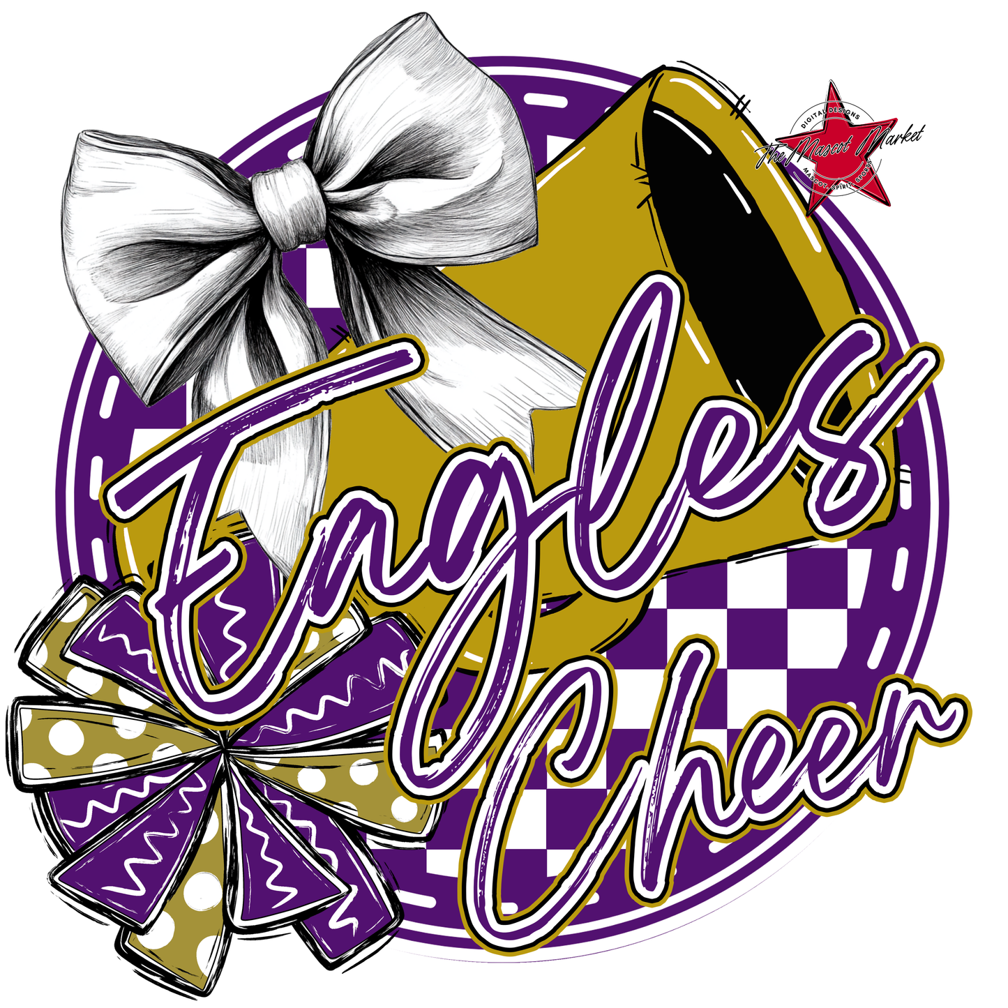 Eagles Circle Cheer Design-Purple-Gold