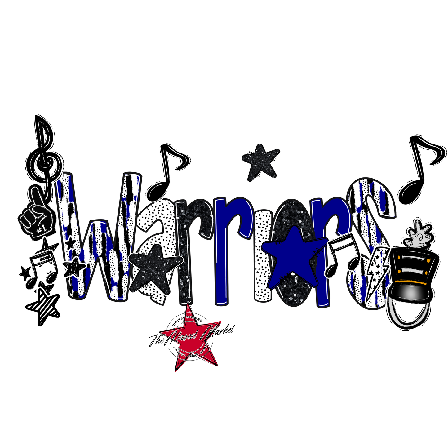 Warriors Band Scrape-Blue