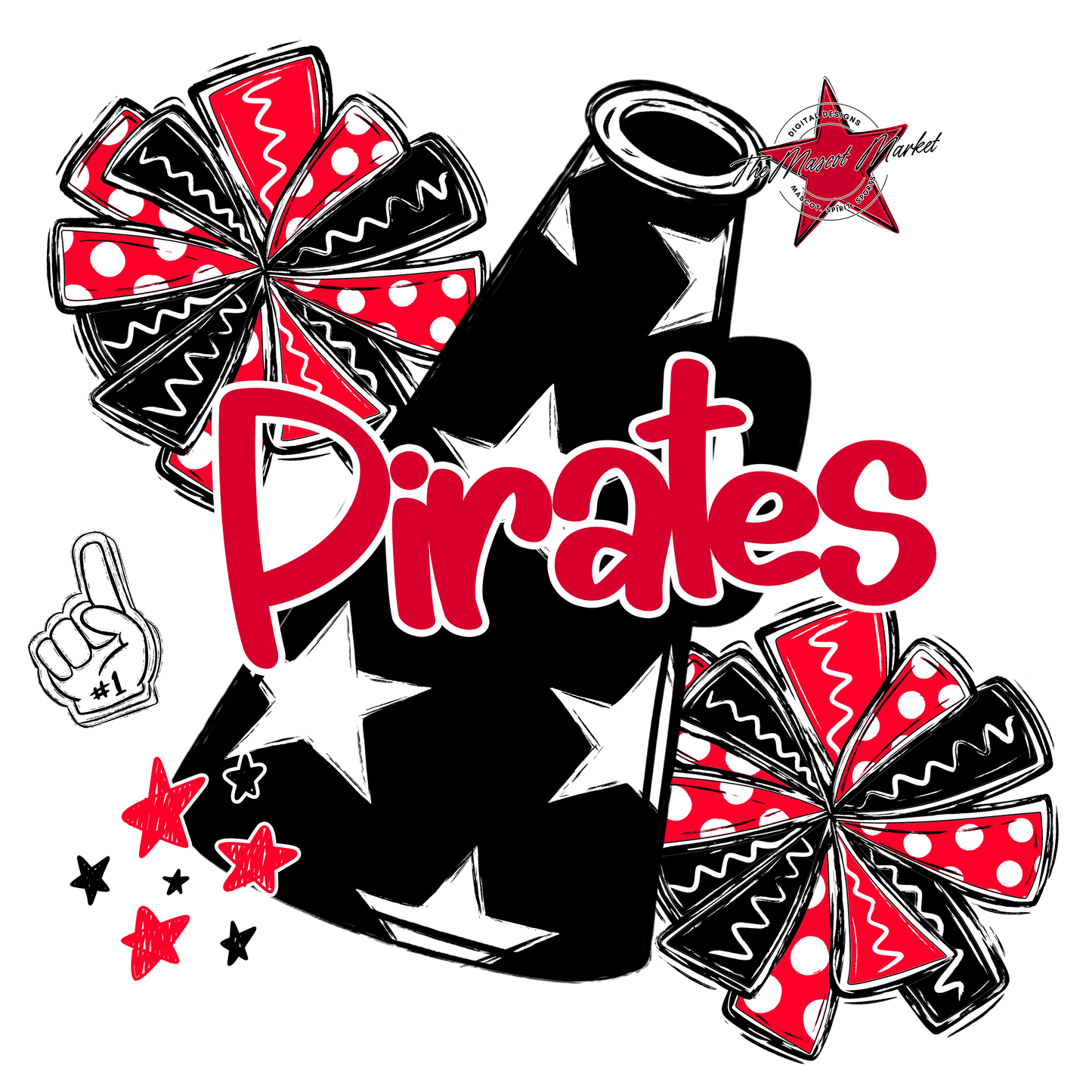 Pirates Alpha Megaphone Design-Red