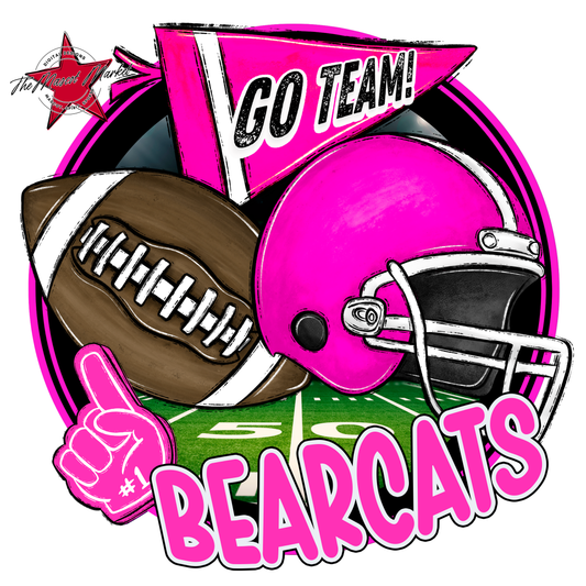 Bearcats Circle Football Design-Pink