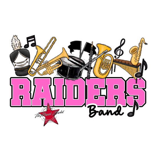 Raiders Varsity Band Design-Baby Pink