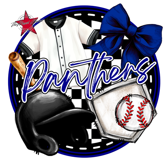 Panthers Circle Baseball Design-Blue