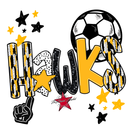 Hawks Soccer Scrape-Yellow
