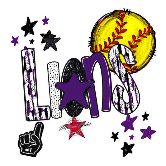 Lions Softball Scrape-Purple