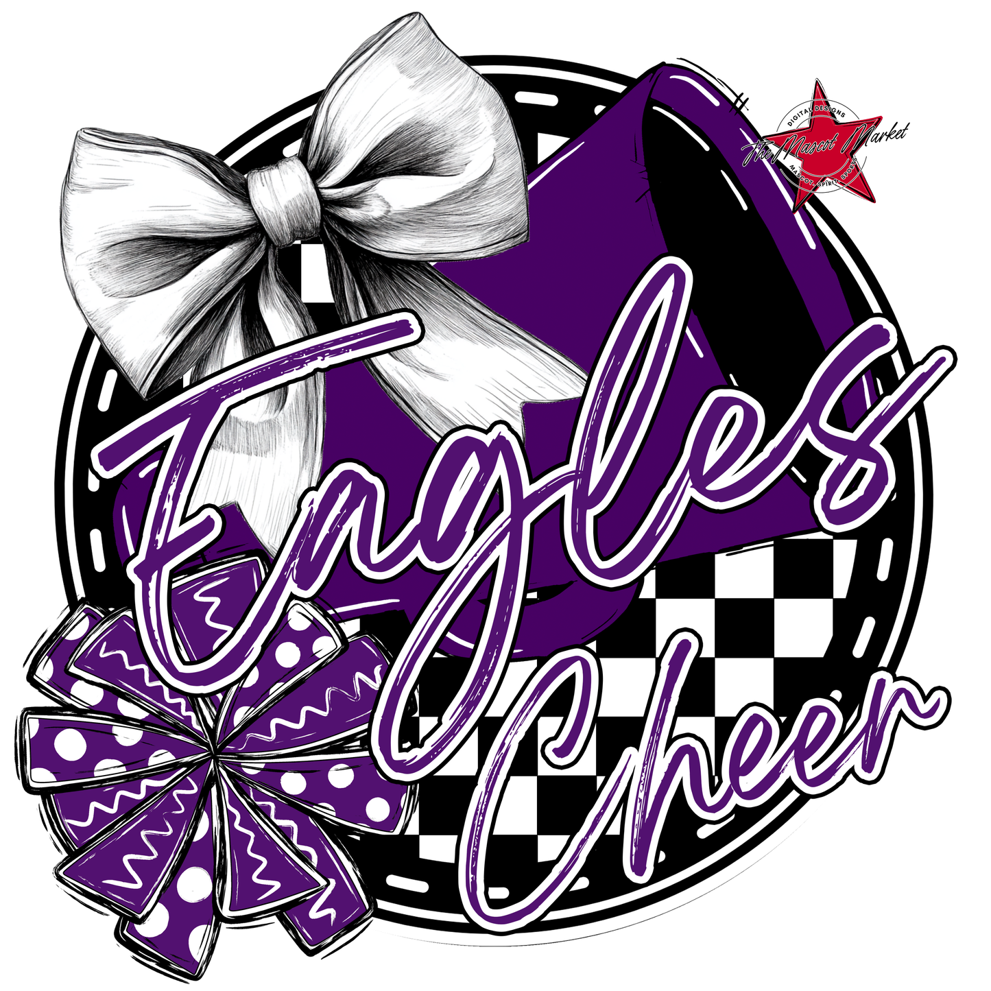 Eagles Circle Cheer Design-Purple
