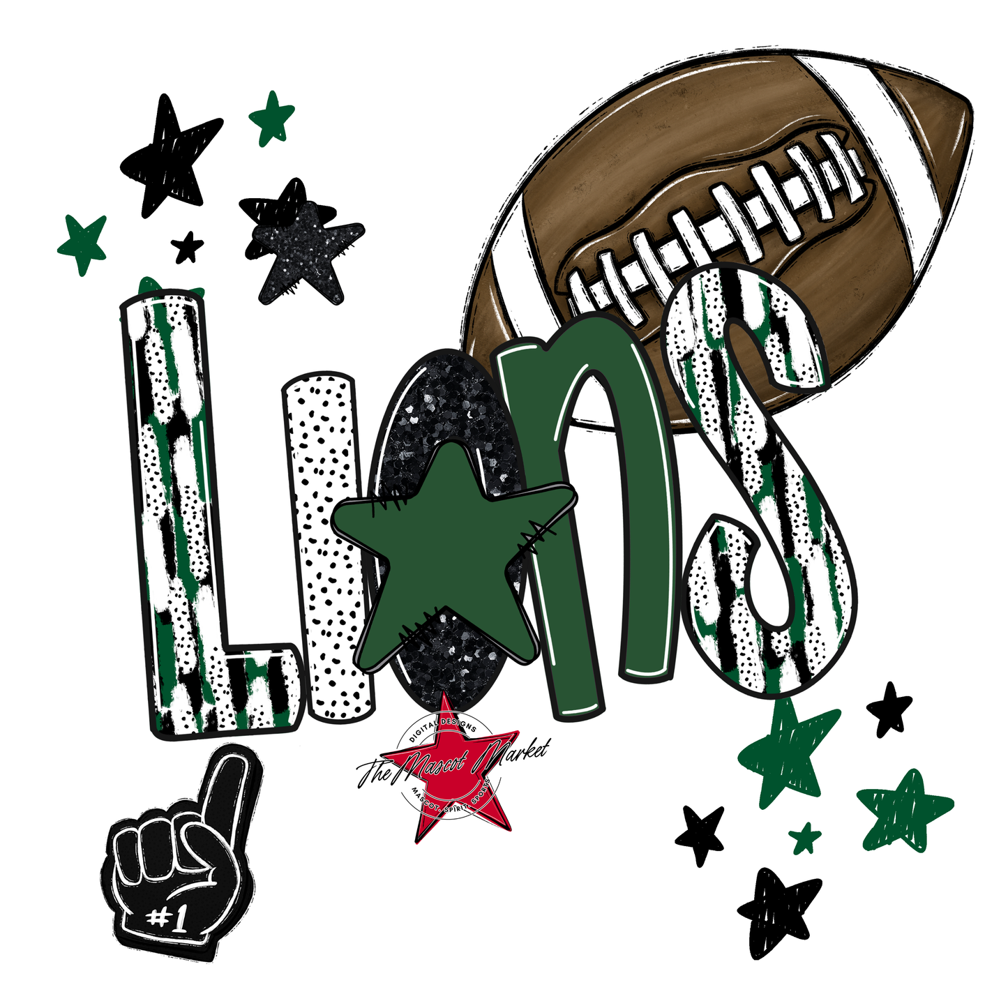 Lions Football Scrape-Green