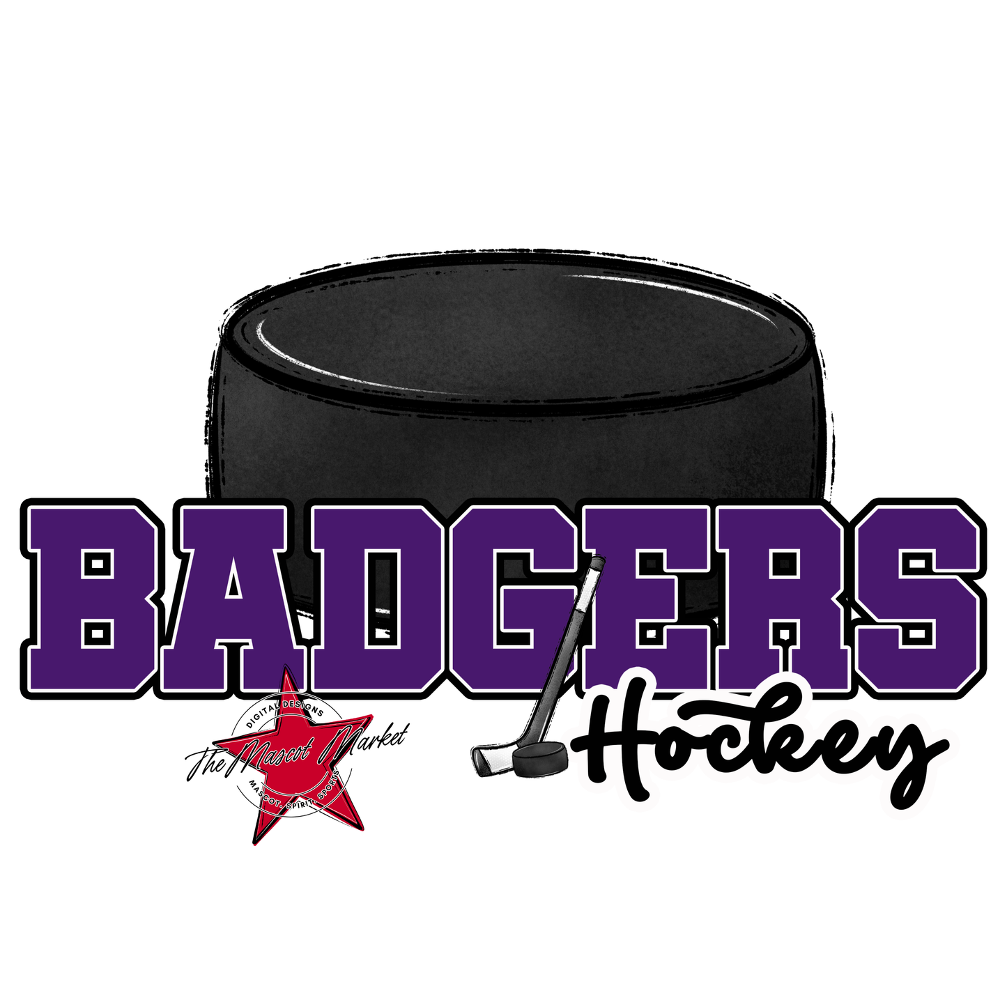 Badgers Varsity Hockey Design-Purple