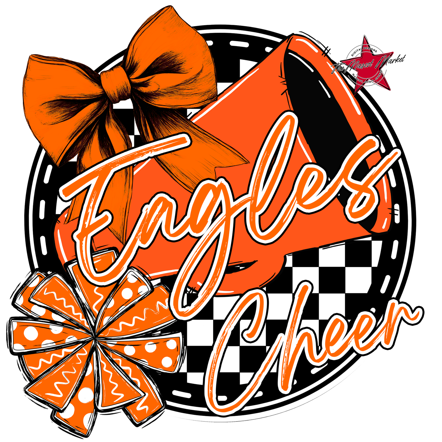 Eagles Circle Cheer Design-Orange
