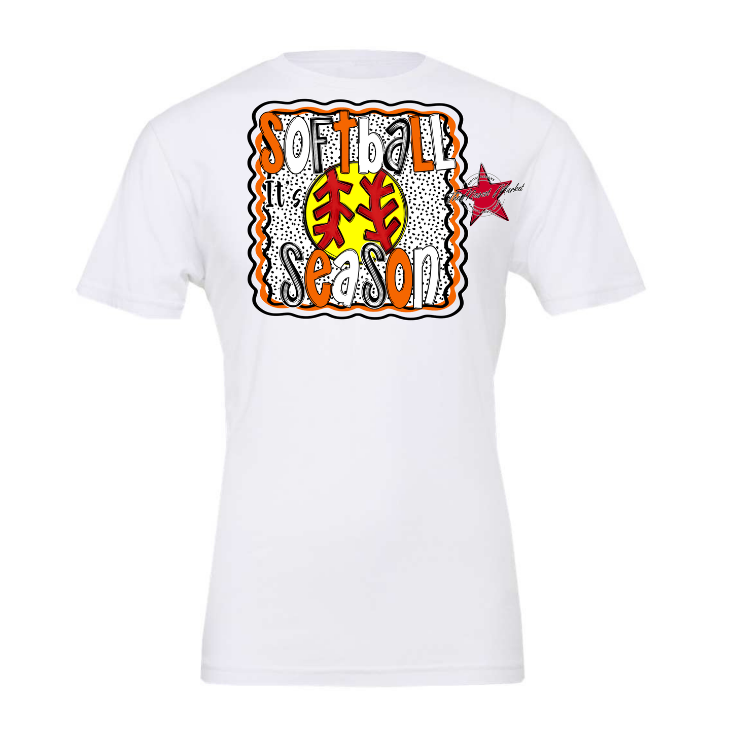 It's Softball Season Dot Design-Orange