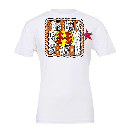 It's Softball Season Dot Design-Orange
