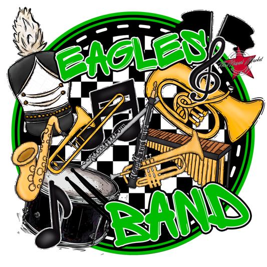 Eagles Circle Band Design-Bright Green