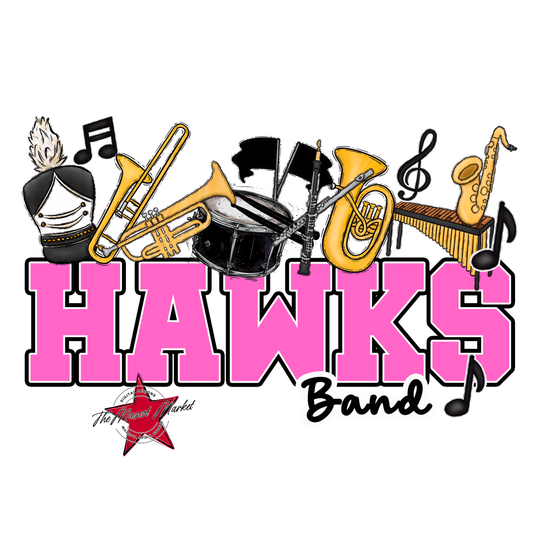 Hawks Varsity Band-Baby Pink