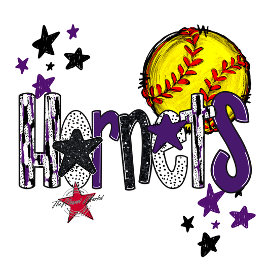 Hornets Softball Scrape-Purple