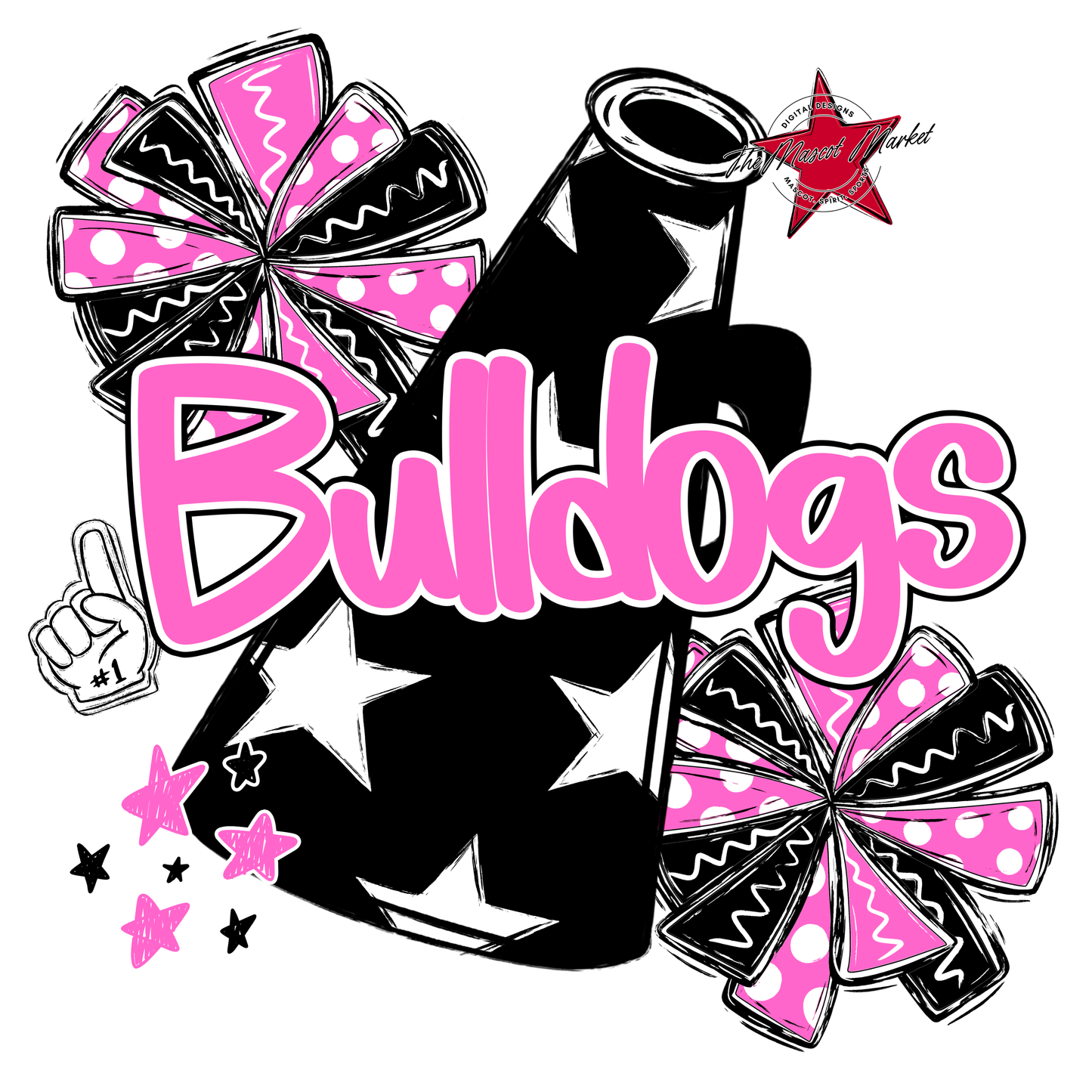 Bulldogs Alpha Megaphone Design-Baby Pink