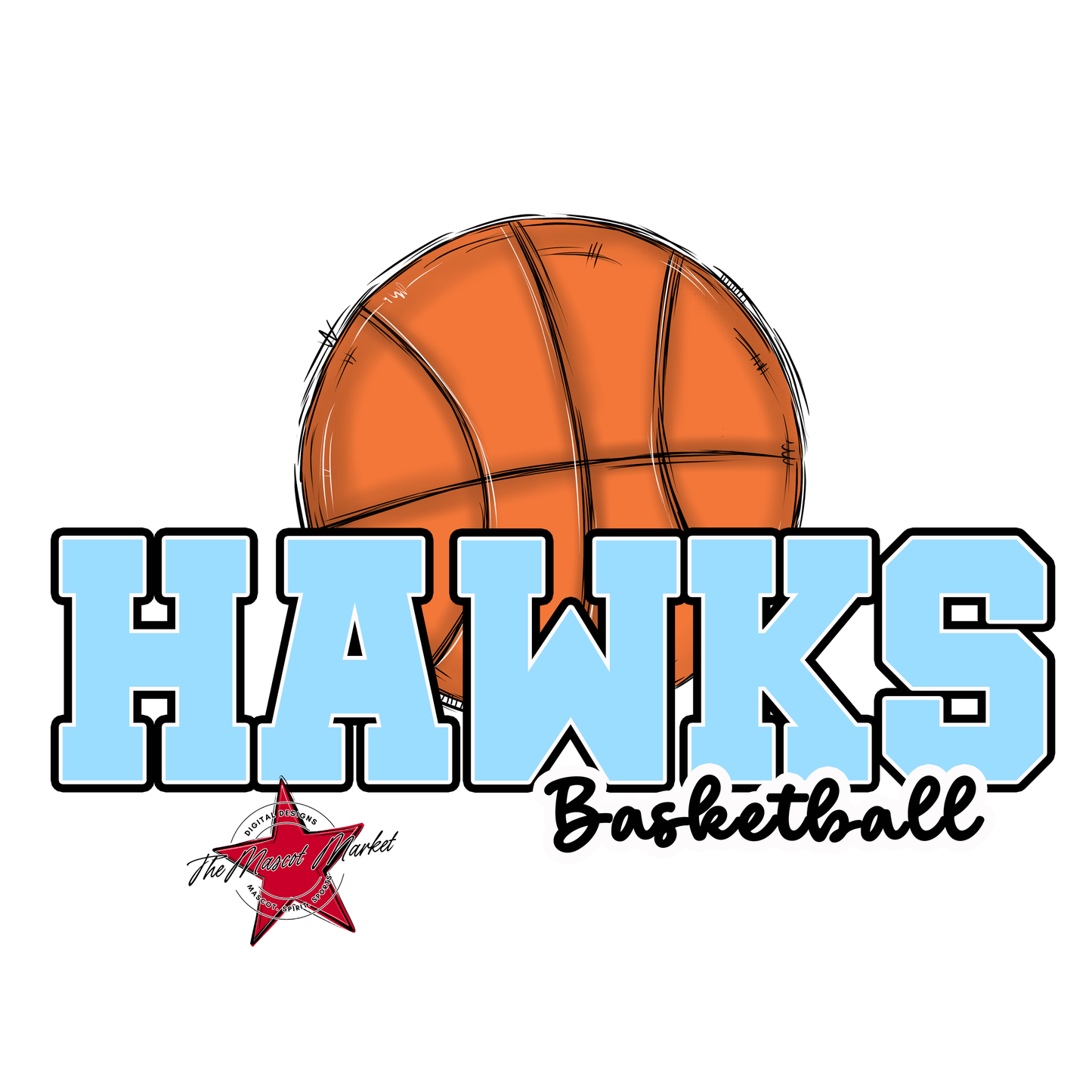 Hawks Varsity Basketball-Columbia Blue