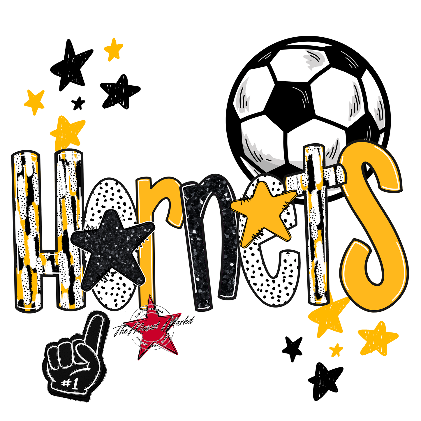 Hornets Soccer Scrape-Yellow