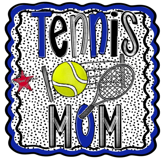 Tennis Mom Dot Design-Royal Blue
