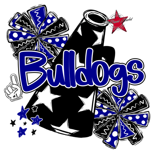 Bulldogs Alpha Megaphone Design-Blue