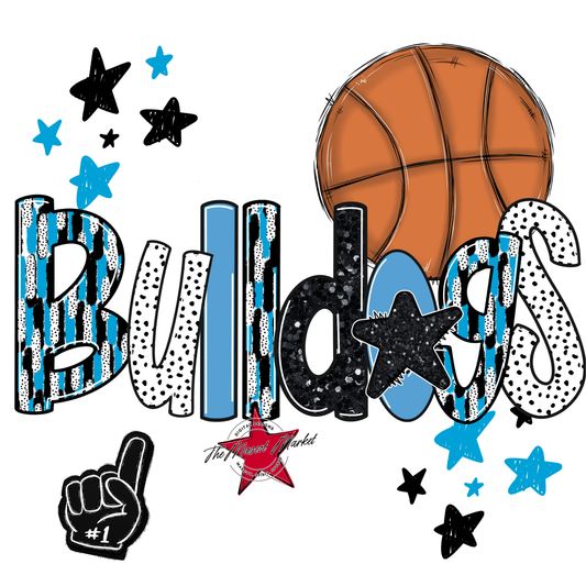 Bulldogs Basketball Scrape-Carolina Blue