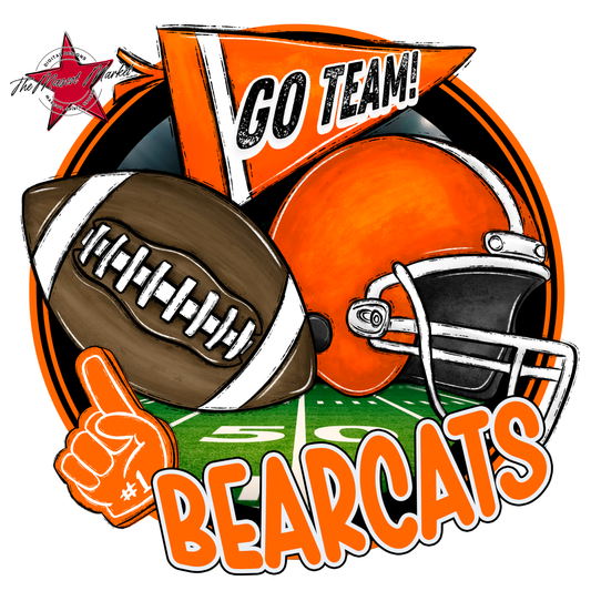 Bearcats Circle Football Design-Orange