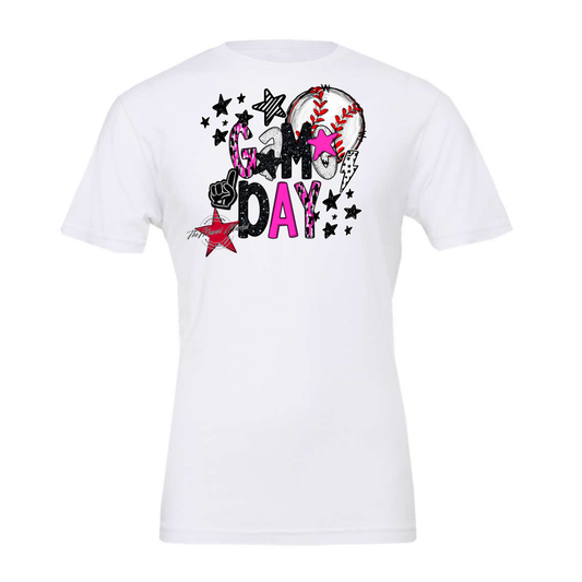 Baseball Game Day Scrape-Pink