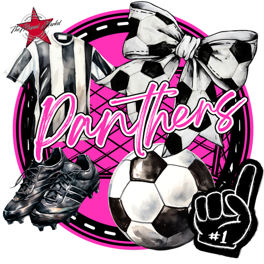 Panthers Circle Soccer Design-Pink