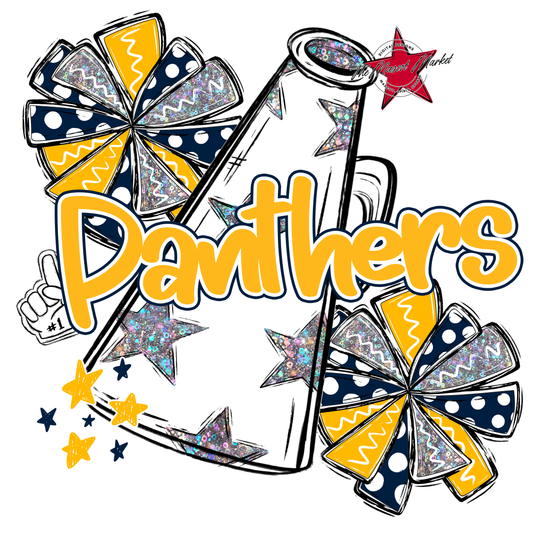 Panthers Alpha Megaphone Design-Navy-Yellow