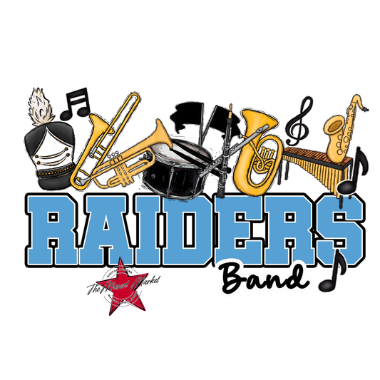 Raiders Varsity Band Design-Carolina Blue