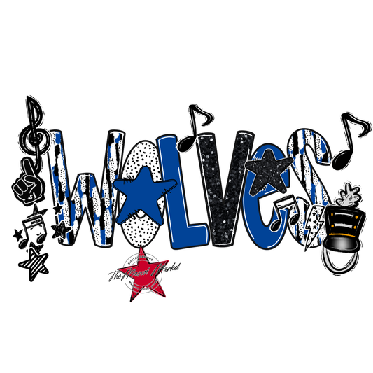 Wolves Band Scrape-Off Blue