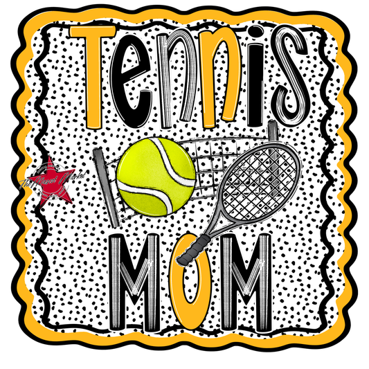 Tennis Mom Dot Design-Yellow