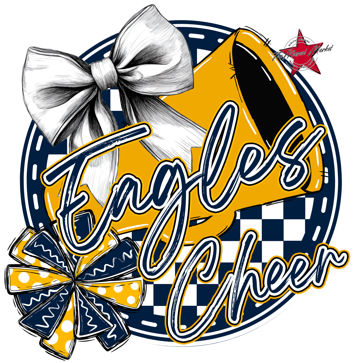Eagles Circle Cheer Design-Navy-Yellow