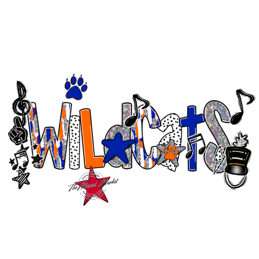 Wildcats Band Scrape-Blue-Orange