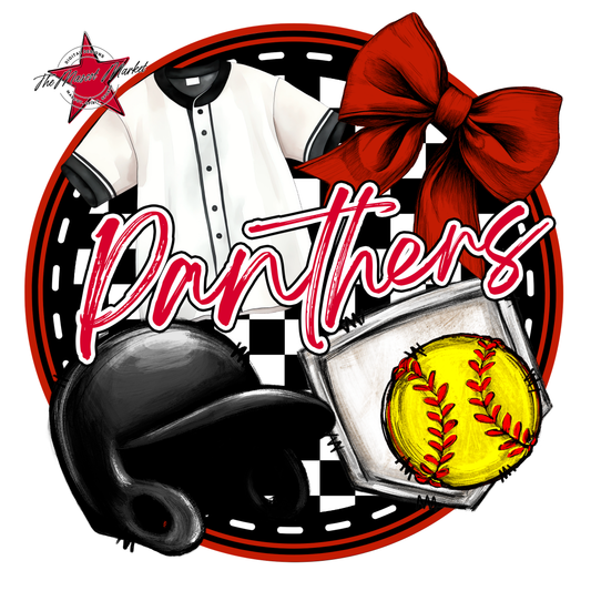 Panthers Circle Softball Design-Red