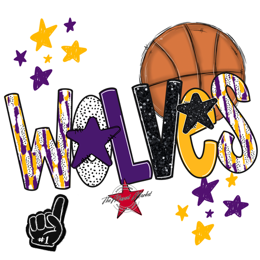 Wolves Basketball Scrape-Purple-Yellow