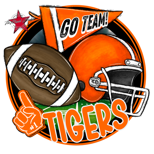 Tigers Circle Football Design-Orange