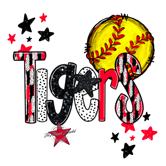 Tigers Softball Scrape-Red