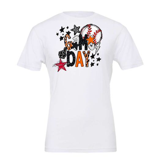 Baseball Game Day Scrape-Orange