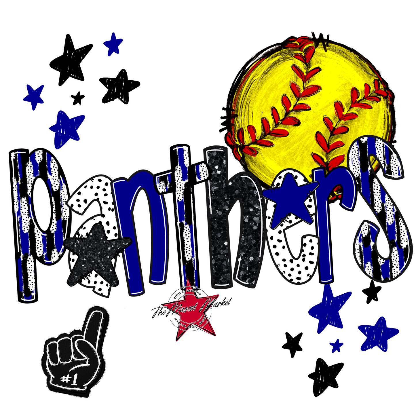 Panthers Softball Scrape-Blue