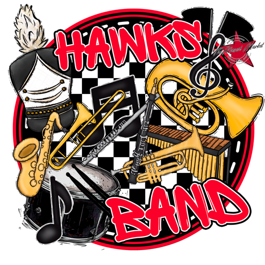 Hawks Circle Band Design-Red