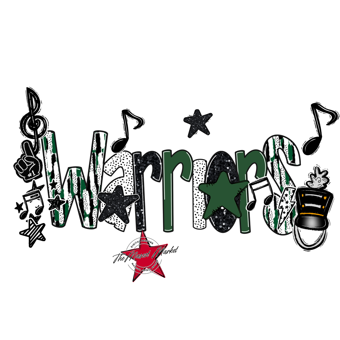 Warriors Band Scrape-Green