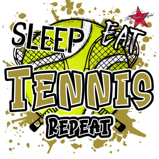 Eat Sleep Tennis Repeat-Gold